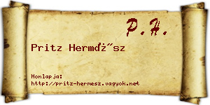 Pritz Hermész névjegykártya
